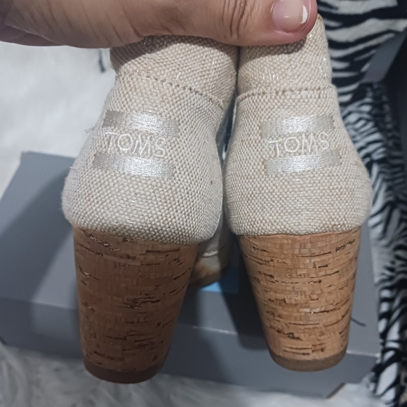 Toms women desert lace up ankle bootie wedge shoes - Picture 12 of 14